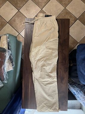 Men's Cargo Jogger Pants - Cream